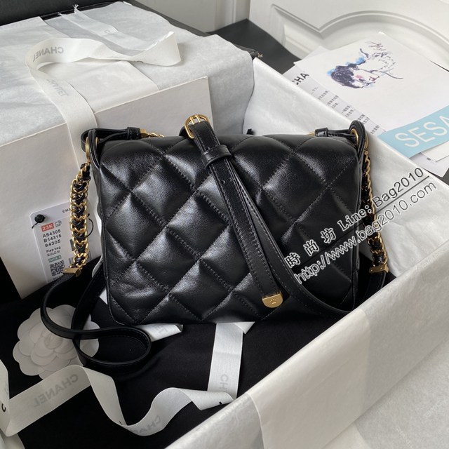 Chanel專櫃新款鏈條小包斜挎女包 香奈兒23K羊皮寬肩帶單肩包AS4305 djc6241